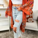 One Size Fits Most Rust Long sleeve Embroidered Summer Cardigan