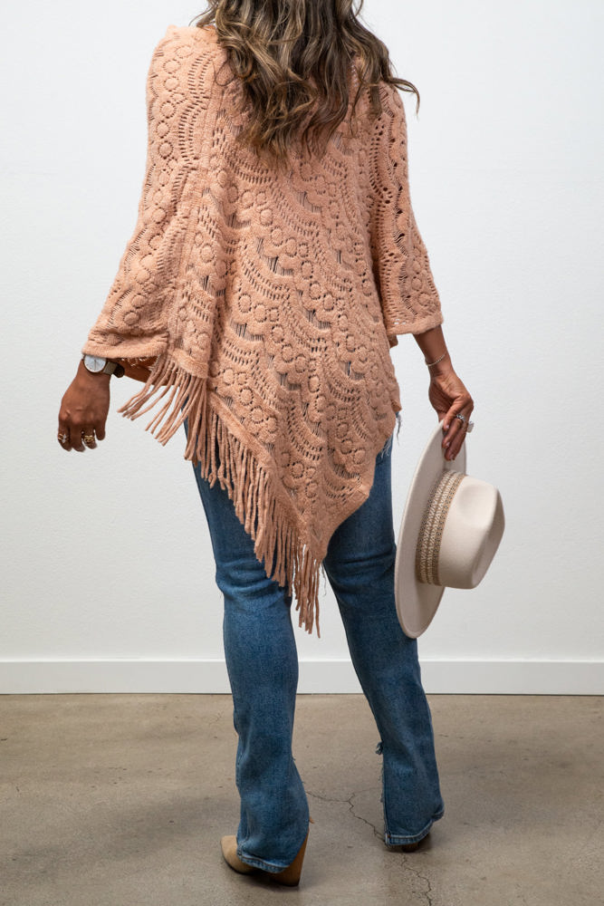 Lyssa Scallop Knit Lace Poncho