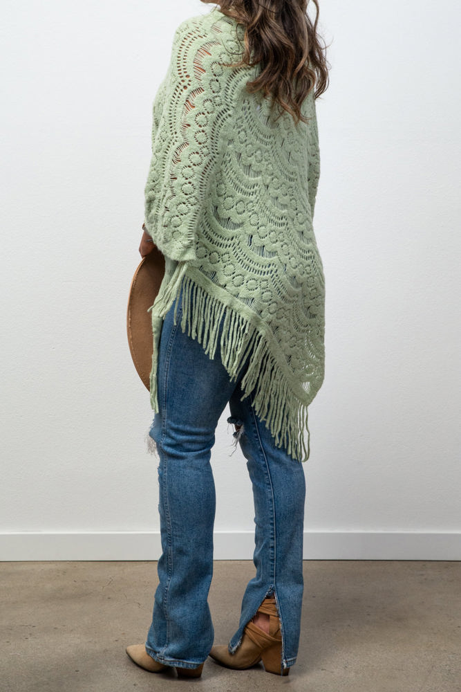 Lyssa Scallop Knit Lace Poncho