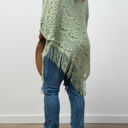 One Size Fits Most Sage Lyssa Scallop Knit Lace Poncho