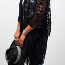 One Size Fits Most Black Madison Floral Lace Textured Kimono