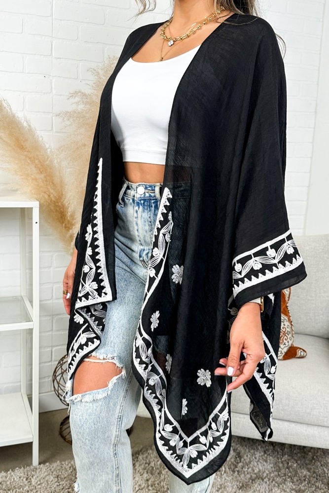 Meghan Embroidered Boho Kimono