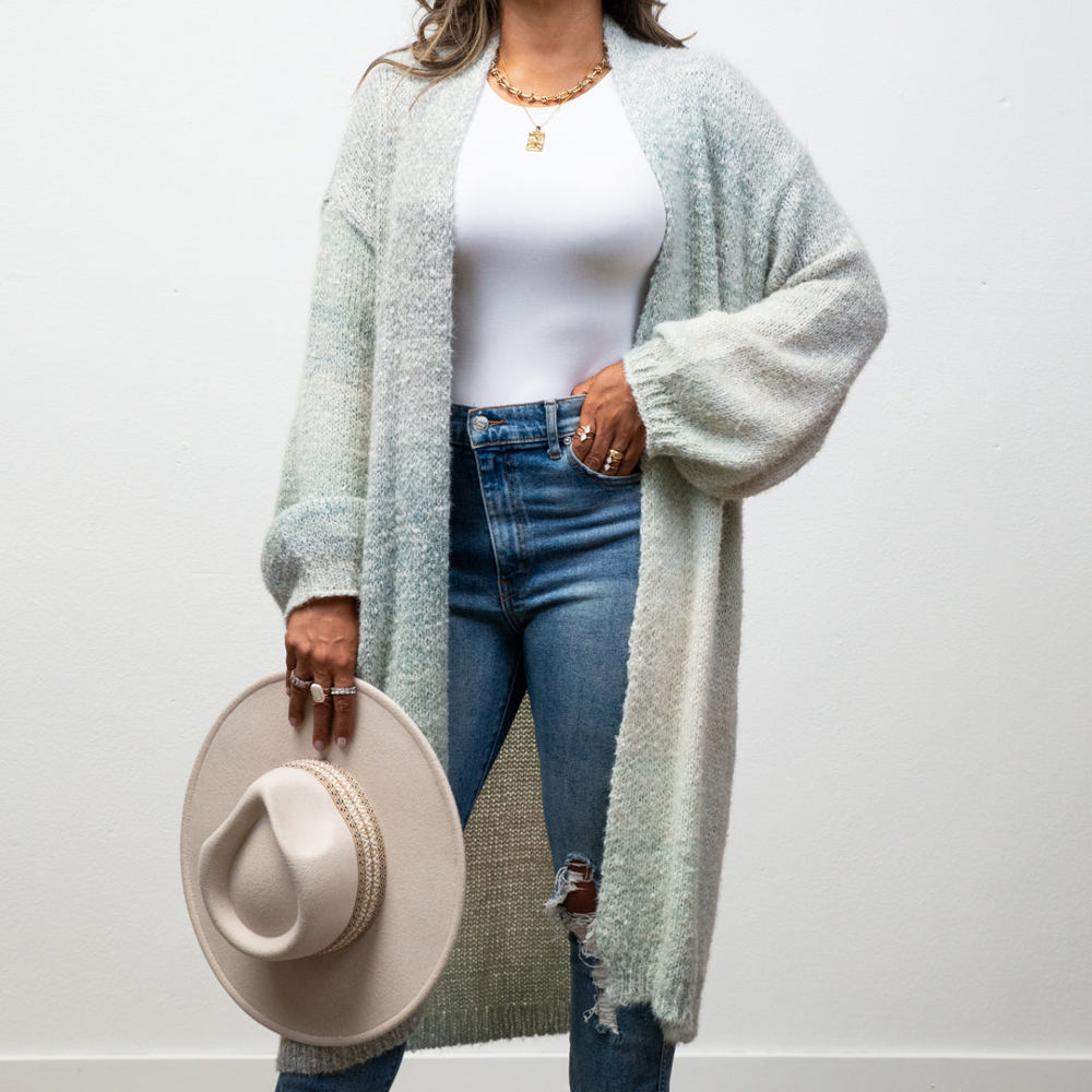 Michelle Cozy Knit Ombre Longline Cardigan