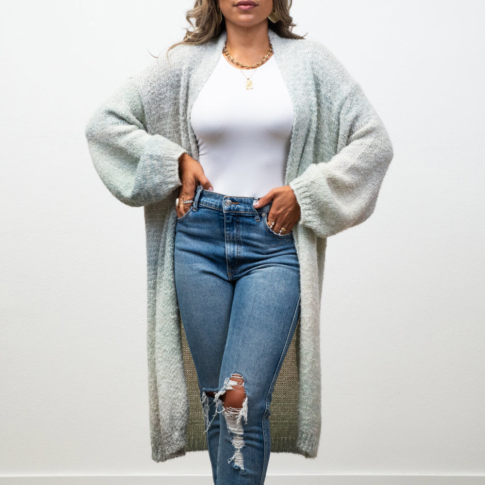 Michelle Cozy Knit Ombre Longline Cardigan