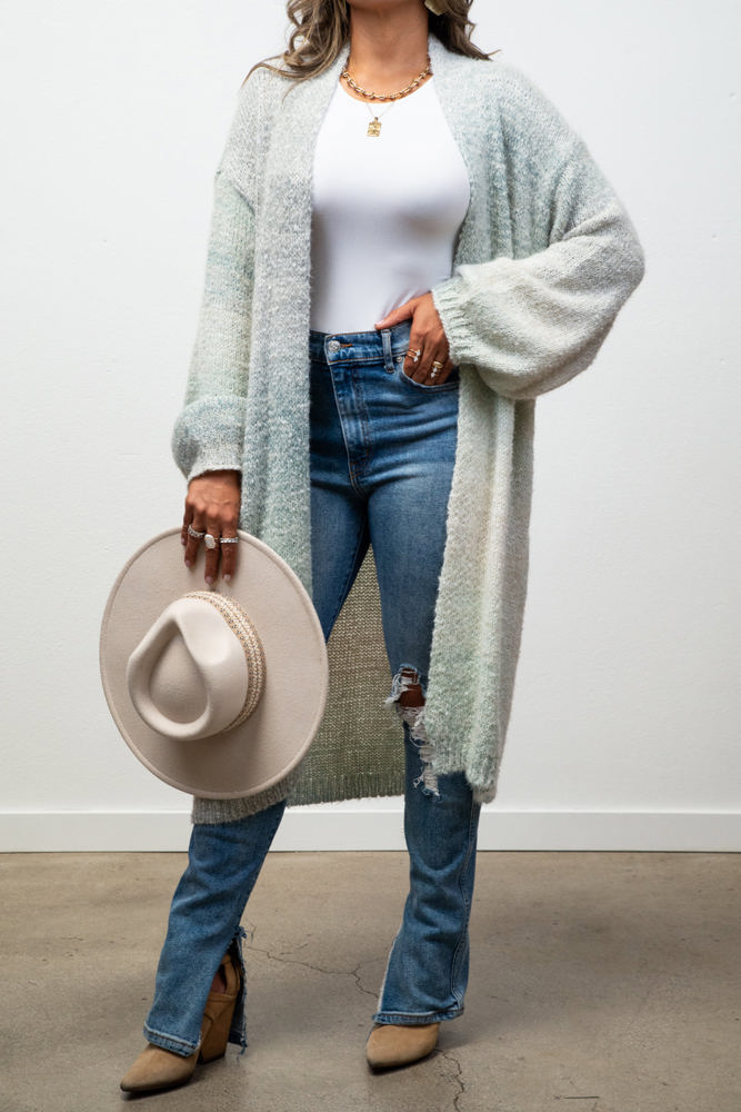 Michelle Cozy Knit Ombre Longline Cardigan