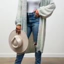 One Size Fits Most Sage Michelle Cozy Knit Ombre Longline Cardigan