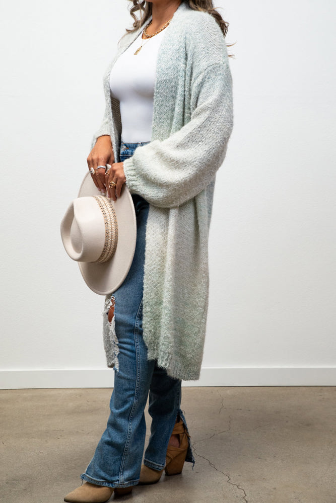 Michelle Cozy Knit Ombre Longline Cardigan