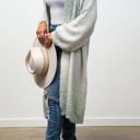 One Size Fits Most Sage Michelle Cozy Knit Ombre Longline Cardigan