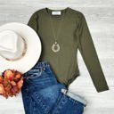 Medium Olive Mila Long Sleeve Round Neck Bodysuit