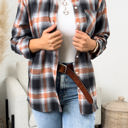 L-XL Black Oversized Long Sleeve Button up Plaid Fall Flannel