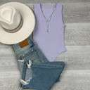 One Size Fits Most Lilac V-neck Ribbed Bodysuit