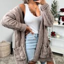 S-M Mocha Super Soft Cable knit Cardigan