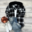 Black Small Gamila Hooded flannel 