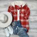 Red Medium Gamila Hooded flannel 