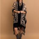 One Size Fits Most Black Velvet Mesh Boho Kimono