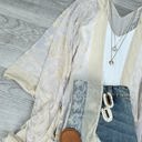 One Size Fits Most Nude Velvet Mesh Boho Kimono