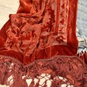 One Size Fits Most Rust Velvet Mesh Boho Kimono