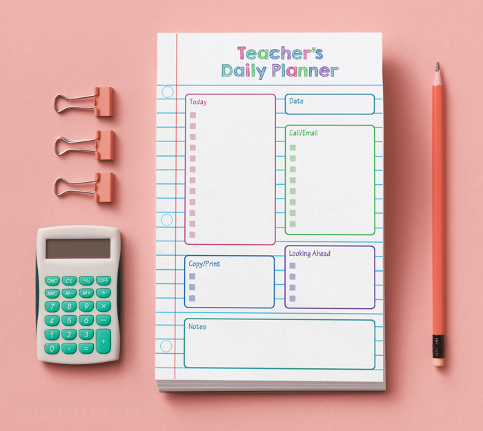 Personalized Teacher Notepad Gift Set | Teacher Planner Pad | Book Labels 