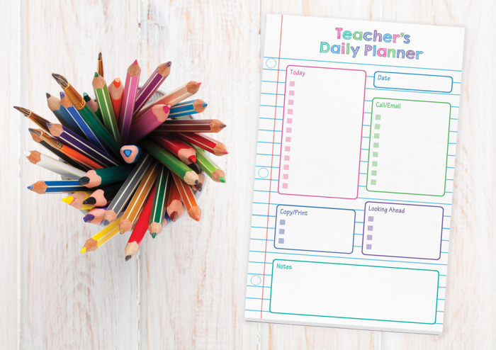 Personalized Teacher Notepad Gift Set | Teacher Planner Pad | Book Labels 