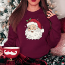 Medium Maroon Drop Shoulder Bella Canvas Soft Santa Holiday Sweaters