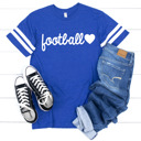 Small Vintage Blue Football Heart Sport Vintage Jersey Tee