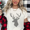  Classic Pattern Christmas Deer Print Bella Canvas Tee