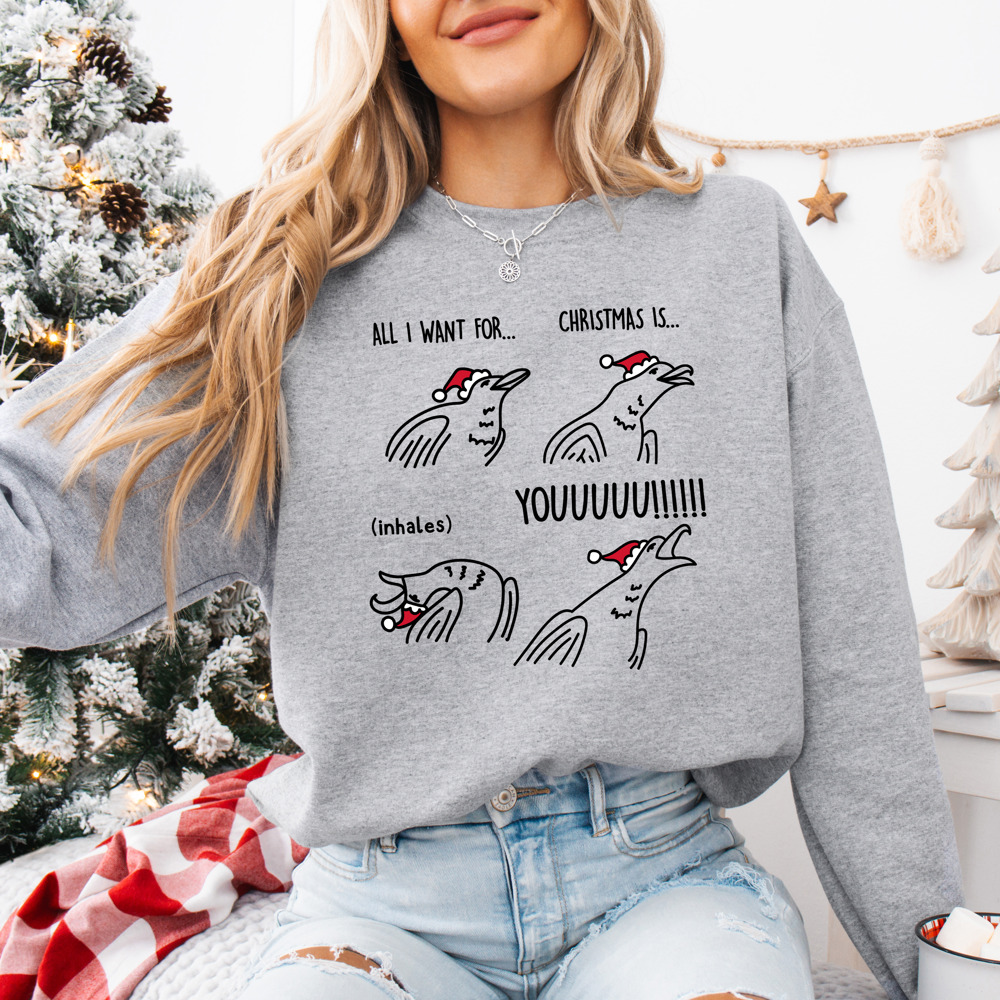 All I Want For Christmas Meme Parody Bella Canvas Sweater