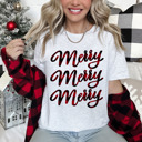 Small Ash Buffalo Plaid Merry Merry Merry Tee Original Design