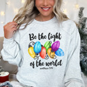  Christmas Bible Verse 'Be The Light' Holiday Bella Canvas Sweater