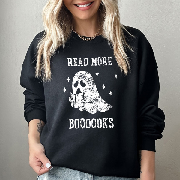 Bella Canvas Halloween Ghost Read More Boooooks Teacher Sweater