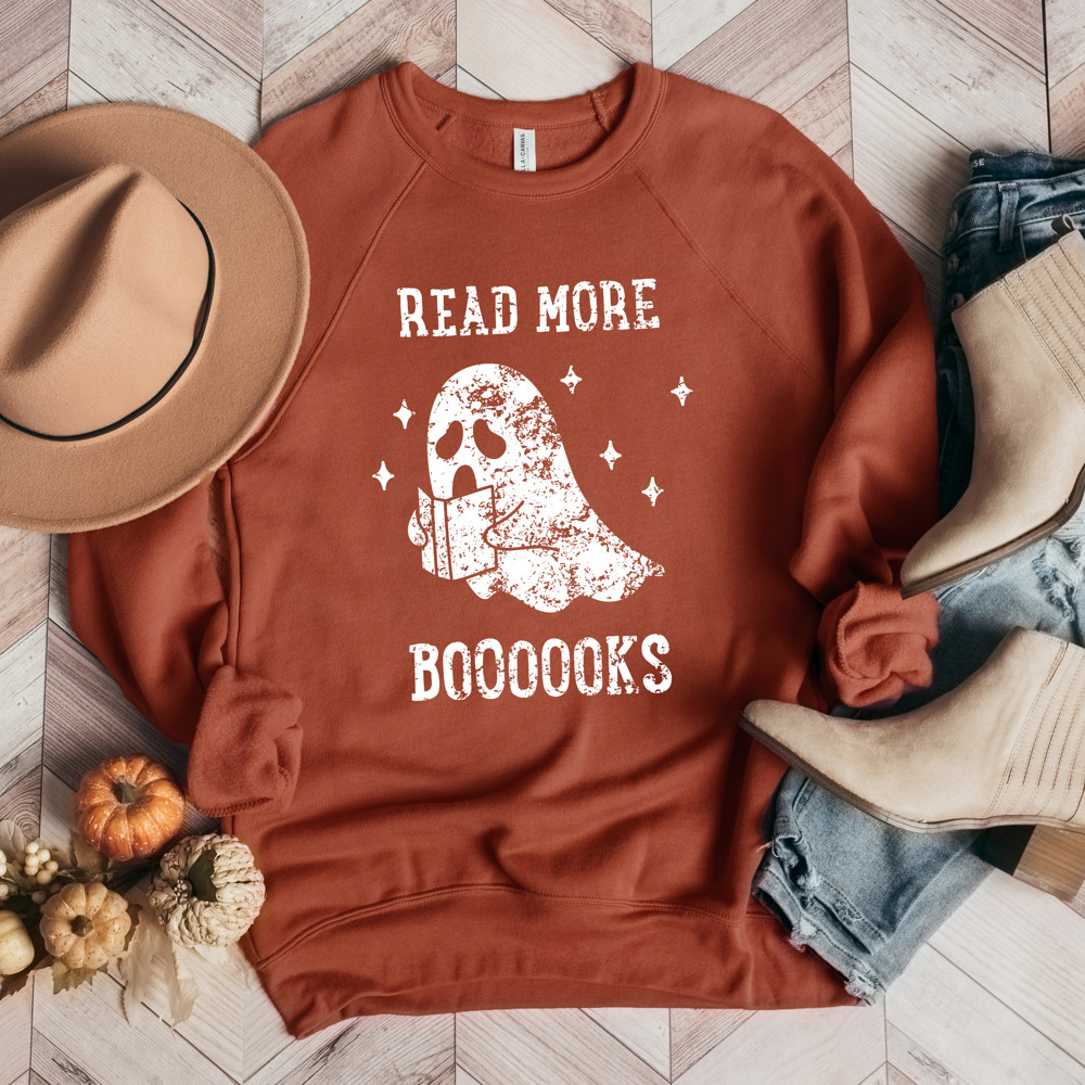 Bella Canvas Halloween Ghost Read More Boooooks Teacher Sweater