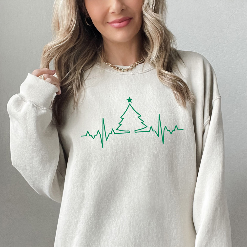 Holiday Heartbeat Christmas Nurse Bella Canvas Sweater