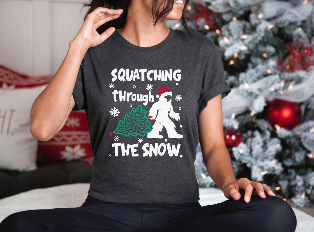 Squatching Through The Snow Christmas Song Pun Tee