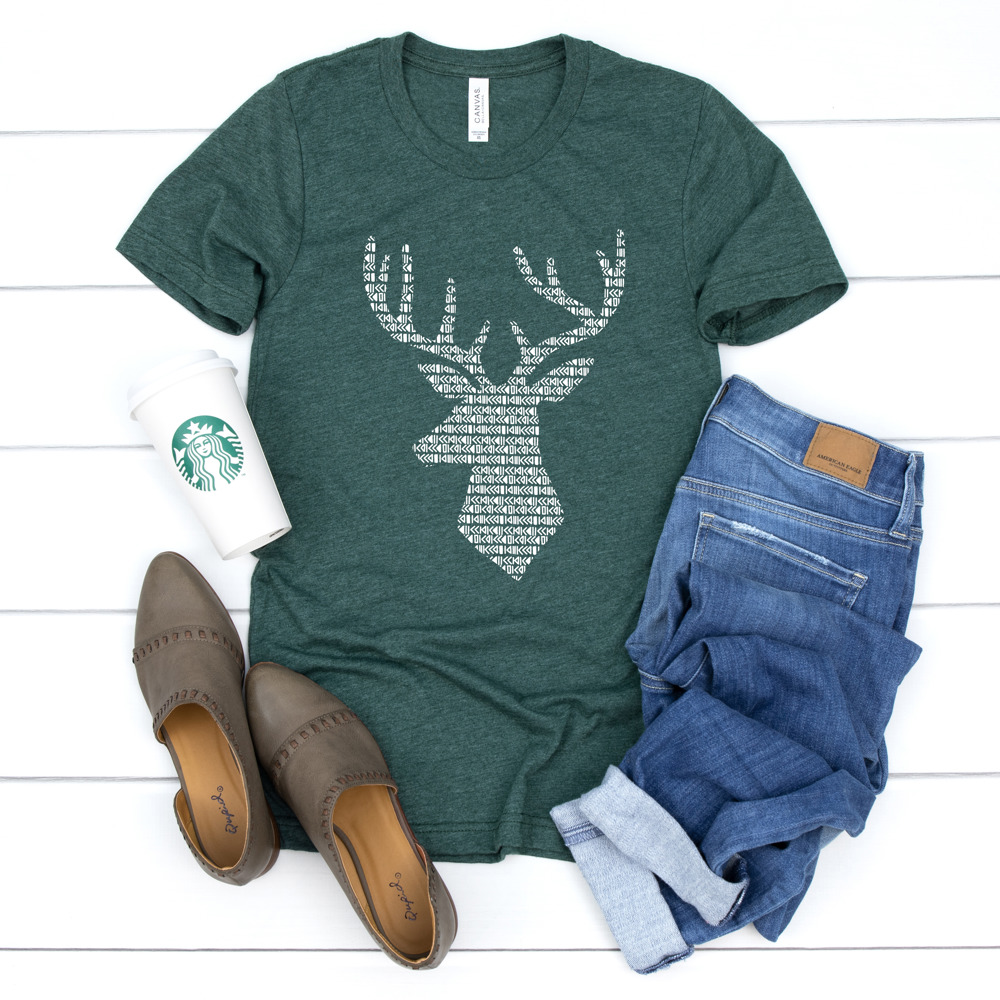 Cozy Oh Deer Christmas Holiday Bella Canvas Tee