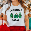  Plant Lover 'Christmas Succs' Holiday Bella Canvas Tee