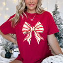  Christmas Cake Coquette Just Girly Bow Graphic Tee