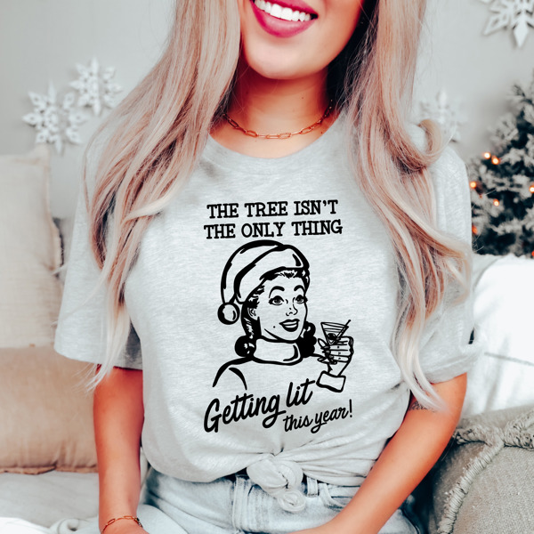 1950's Christmas Wine Pun Humor Bella Canvas Tee