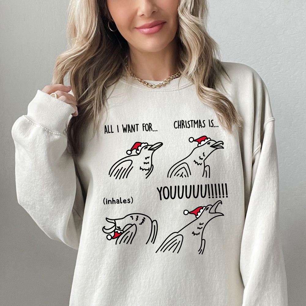 All I Want For Christmas Meme Parody Bella Canvas Sweater