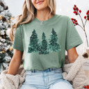  Holiday Watercolor Christmas Trees Bella Canvas Tee