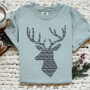  Classic Pattern Christmas Deer Print Comfort Colors Tee