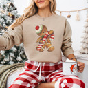  Nostalgic Gingerbread Christmas Vintage Print Bella Canvas Sweater