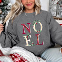 Small Deep Heather Raglan Sleeve Cozy Christmas Noel Bella Canvas Sweaters