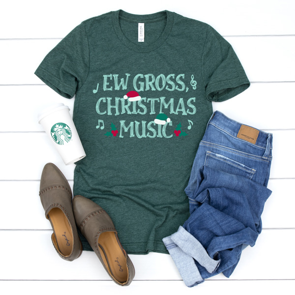 Ew Gross Christmas Music Bella Canvas Tee