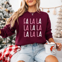  New Fa La La La La Pink Christmas Bella Canvas Sweater