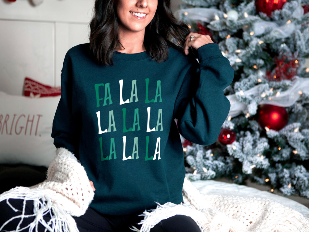 Minty Style Bella Canvas Fa La La La Fleece Sweaters