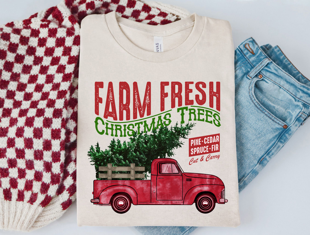 Christmas Trees 'Farm Fresh' Holiday Bella Canvas Tee