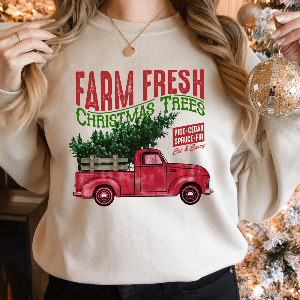 Christmas Trees 'Farm Fresh' Holiday Bella Canvas Sweater