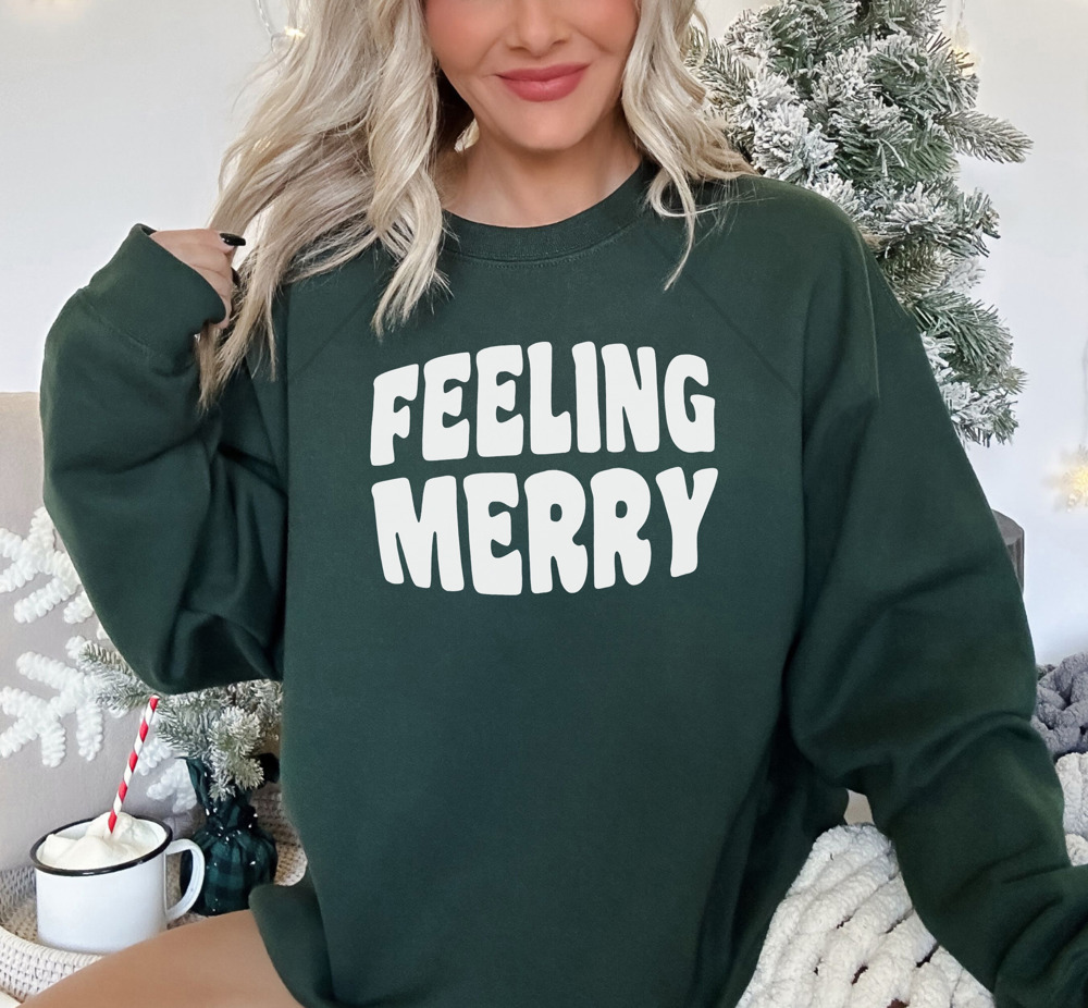 Festive Feeling Merry Bella Canvas Holiday Fleece Sweater