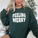  Festive Feeling Merry Bella Canvas Holiday Fleece Sweater