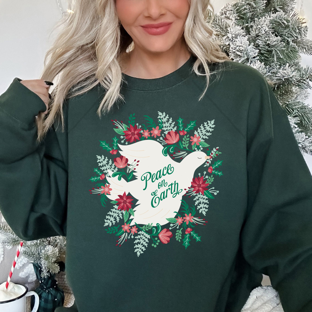 Soft Christmas Bella Canvas Peace On Earth Sweater